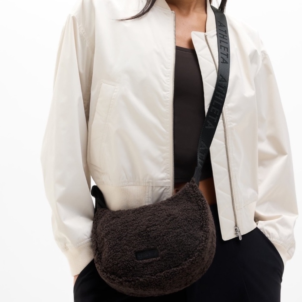 Athleta 100% Polyester Mini All About Sherpa Cresent Bag
